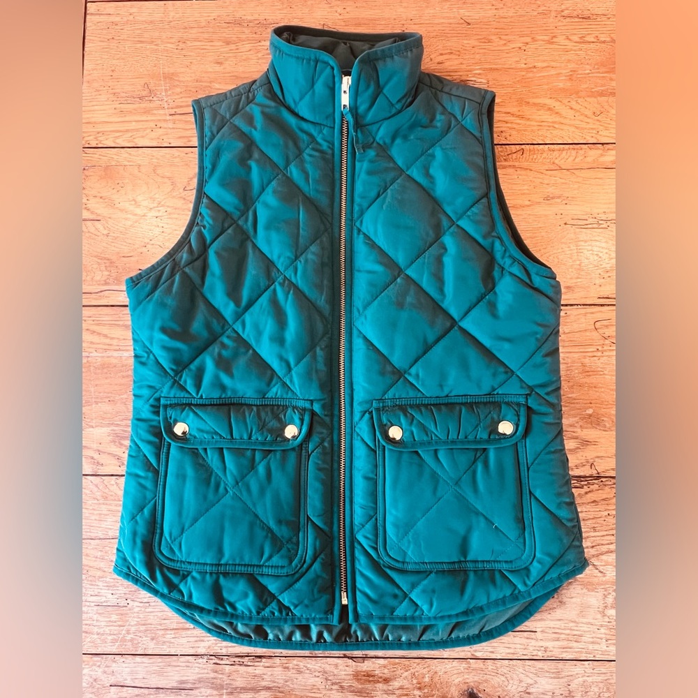 J. Crew Green Quilted Vest